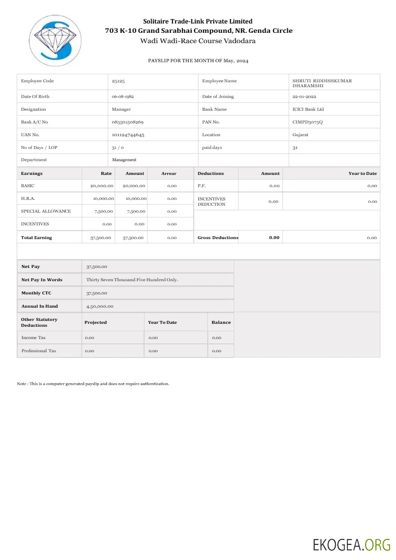 Modèle de fiche de paie Solitaire Trade Link aux formats Word et PDF.pdf, 1